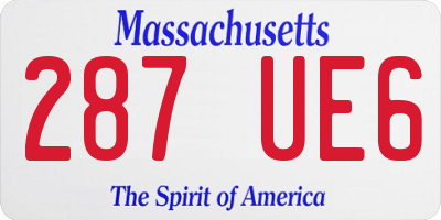MA license plate 287UE6