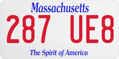 MA license plate 287UE8