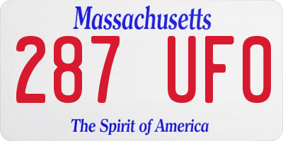 MA license plate 287UF0