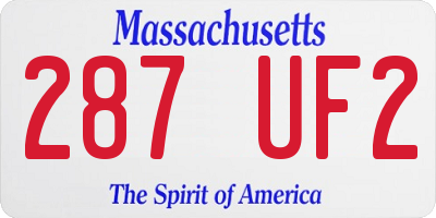 MA license plate 287UF2
