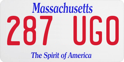MA license plate 287UG0