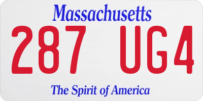 MA license plate 287UG4