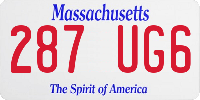MA license plate 287UG6