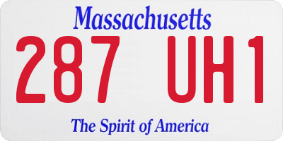 MA license plate 287UH1