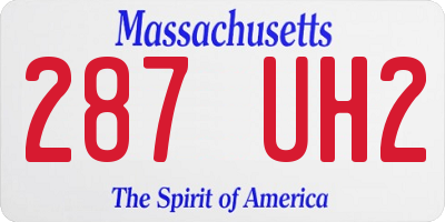 MA license plate 287UH2