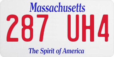 MA license plate 287UH4