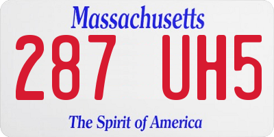 MA license plate 287UH5