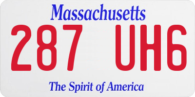 MA license plate 287UH6