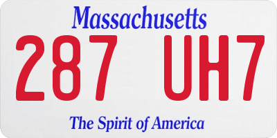 MA license plate 287UH7