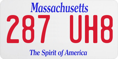 MA license plate 287UH8