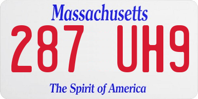 MA license plate 287UH9