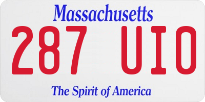 MA license plate 287UI0