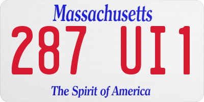 MA license plate 287UI1