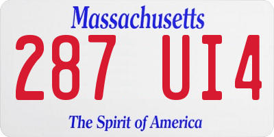 MA license plate 287UI4