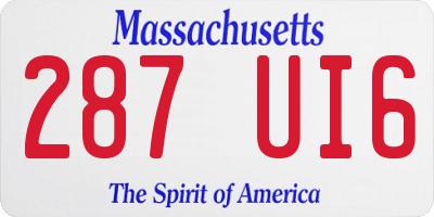 MA license plate 287UI6
