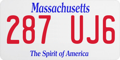 MA license plate 287UJ6