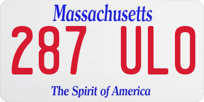 MA license plate 287UL0