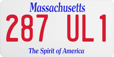 MA license plate 287UL1