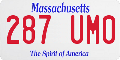 MA license plate 287UM0