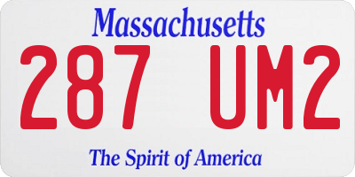 MA license plate 287UM2