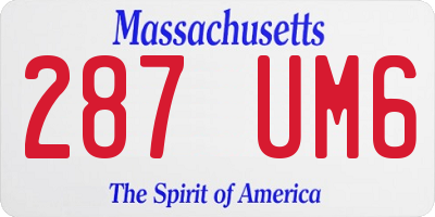 MA license plate 287UM6