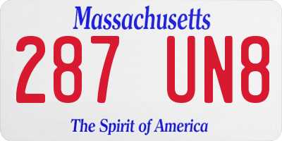 MA license plate 287UN8