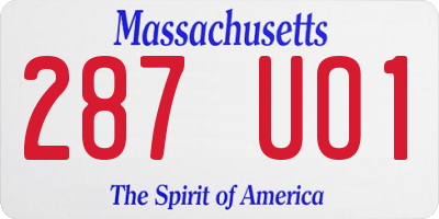 MA license plate 287UO1