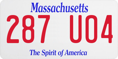 MA license plate 287UO4