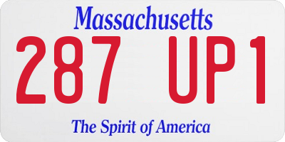 MA license plate 287UP1