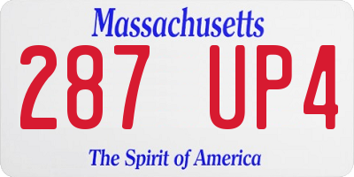 MA license plate 287UP4