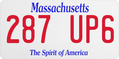 MA license plate 287UP6