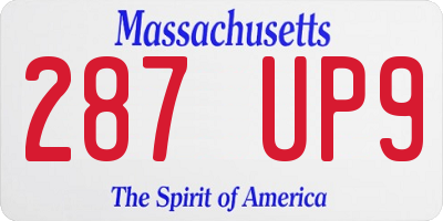 MA license plate 287UP9