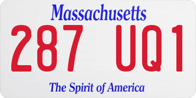 MA license plate 287UQ1