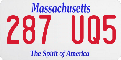 MA license plate 287UQ5