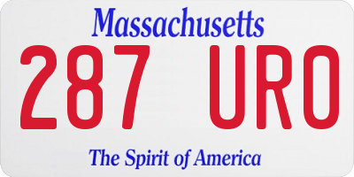MA license plate 287UR0