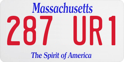 MA license plate 287UR1