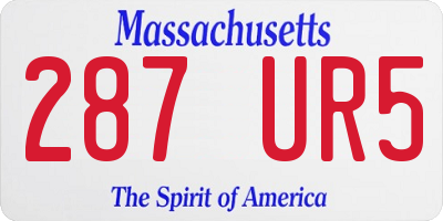 MA license plate 287UR5