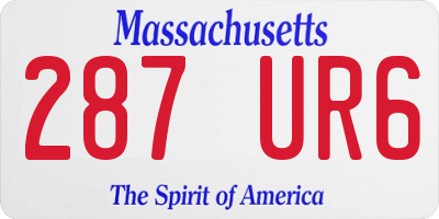 MA license plate 287UR6