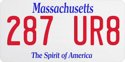 MA license plate 287UR8
