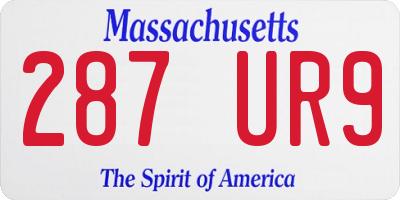 MA license plate 287UR9