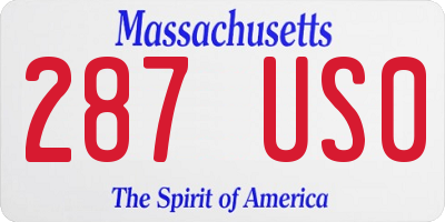 MA license plate 287US0