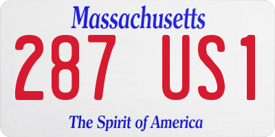 MA license plate 287US1