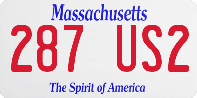 MA license plate 287US2
