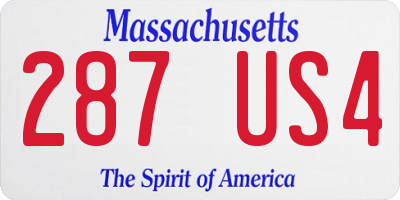 MA license plate 287US4