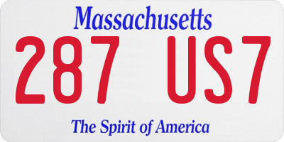 MA license plate 287US7