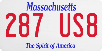 MA license plate 287US8