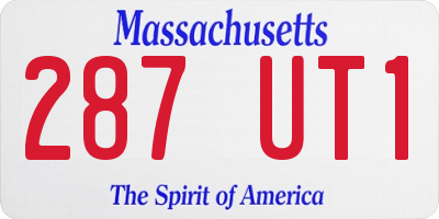 MA license plate 287UT1