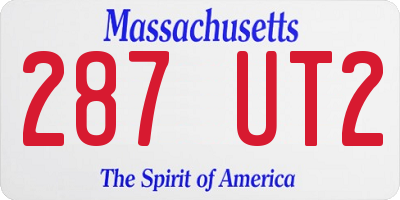 MA license plate 287UT2