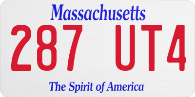 MA license plate 287UT4