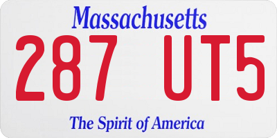 MA license plate 287UT5
